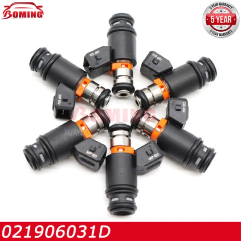 6PCS Fuel Injector 021906031D For 99-03 VW Golf Jetta EuroVAN 97 V6 2.8L IWP022