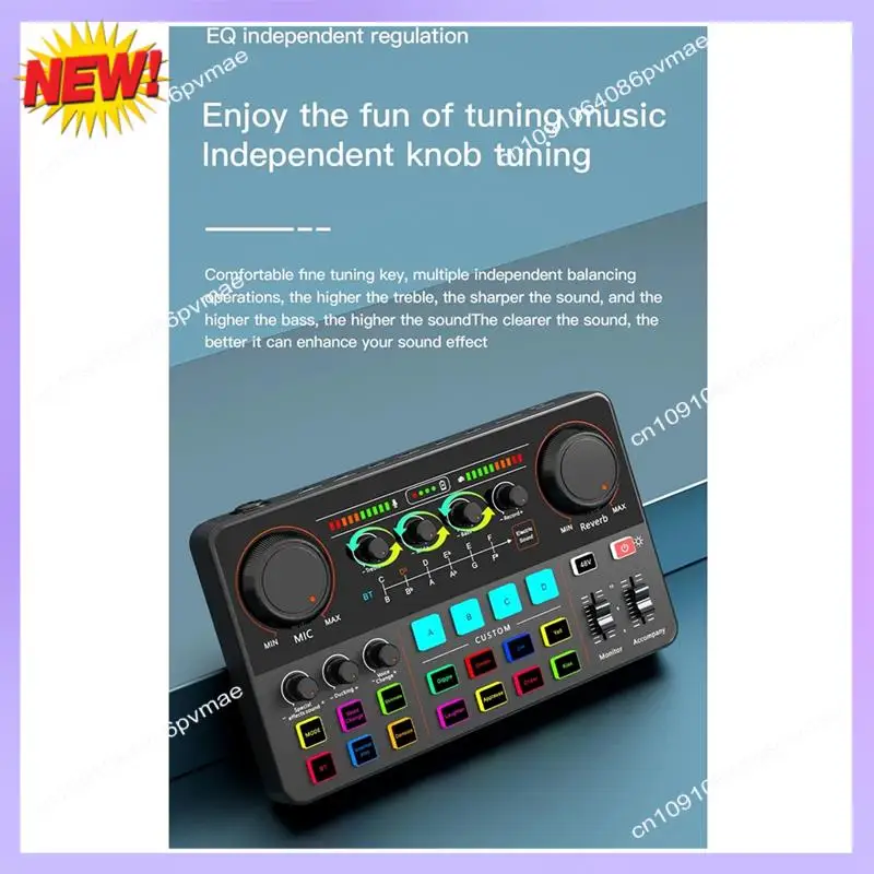 T24C New H500 Sound Card Live Broadcast 12 Electronic Tone Sound Card Audio Soundcar Voice Changer For Mobile Phone Computer