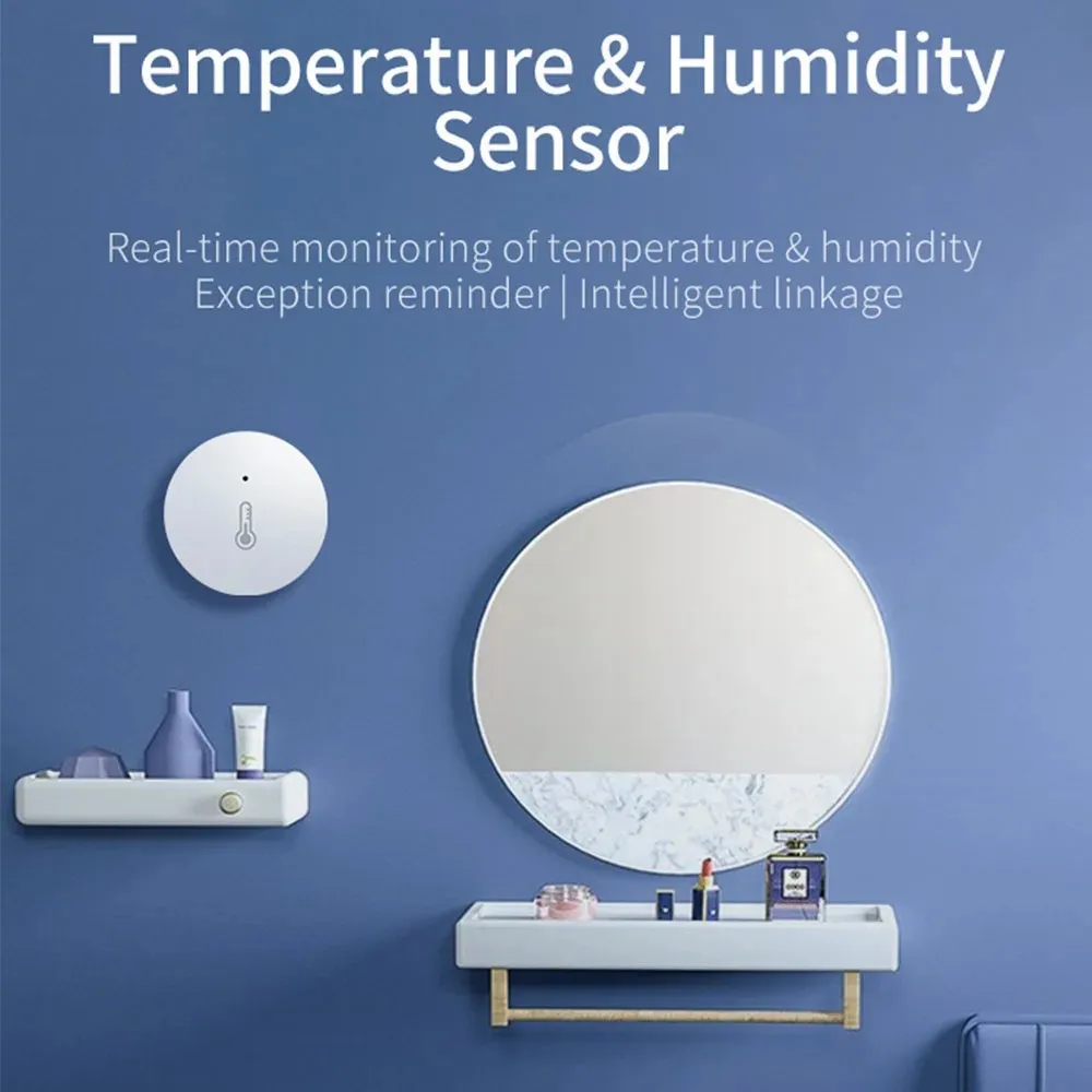 Tuya Zigbee Temperature And Humidity Sensor Indoor Security Thermometer By Smart Life APP Remote Control With Alexa Google