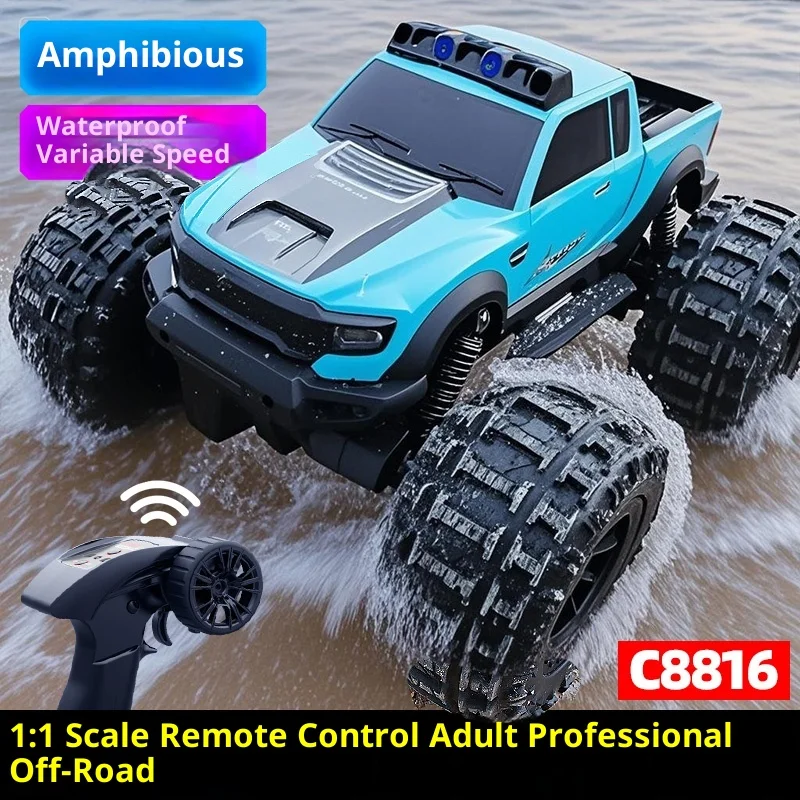 

Professional Full-Scale RC Remote Control Off-Road Car For Boys Adult Four-Wheel Drive Climbing Drifting Water-Land Toy Car