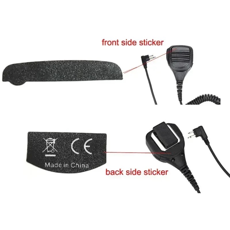 

100x Front and Back Label Sticker for Motorola CP200 XLS PR400 EP450 GTX GP300 P1225 Xtni Vl50 Radio Microphone PTT Mic Speaker