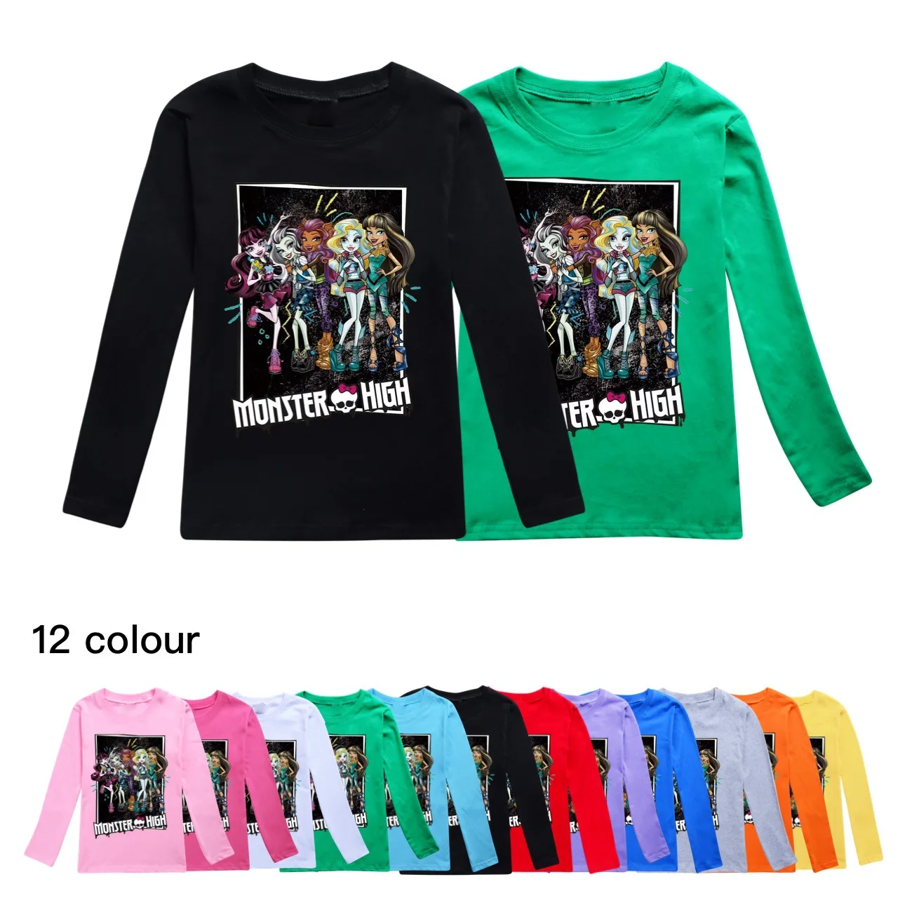 

Anime Monster High Costume Kids Casual Clothes for Teens Girls O-neck T-shirt Toddler Boys Long Sleeve Sweatshirts Outwear