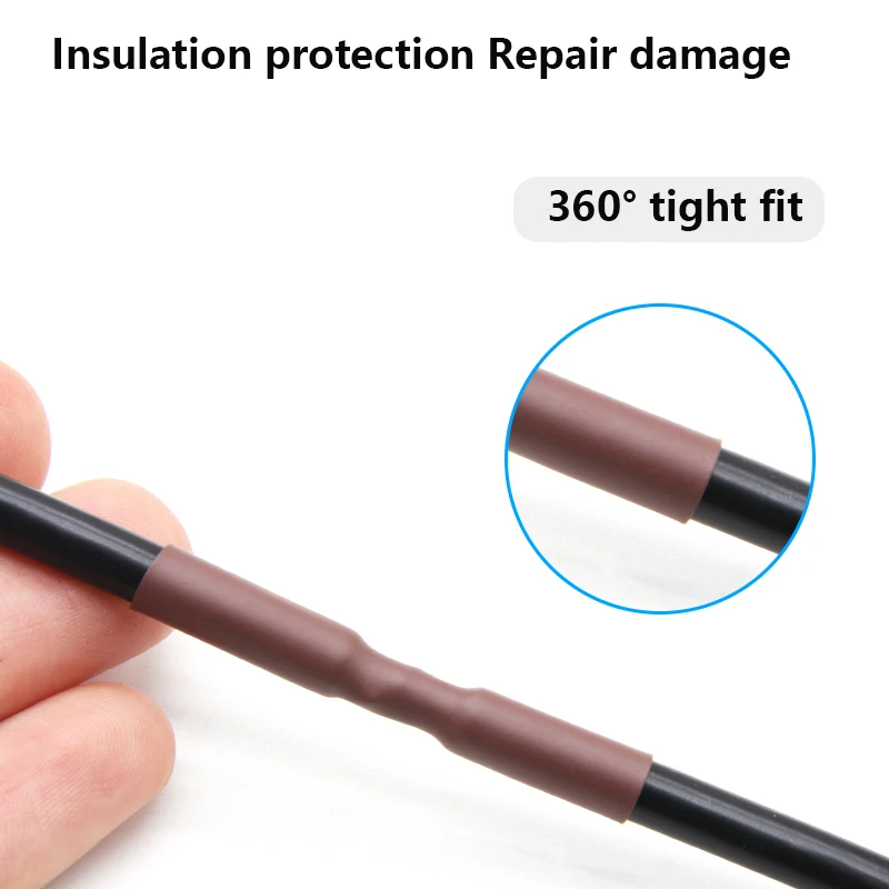 1M 2:1 Brown Heat Shrink Tube Diameter 1/1.5/2/2.5/3/3.5/4/5/6/8/9/10/12/14/16/18/20/25/30/40/50mm With Double Wall Glue Tube