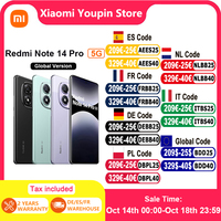 Global Version Redmi Note 14 Pro 5G MediaTek Dimensity 7300-Ultra NFC 200MP Camera 1.5K 120Hz AMOLED Display 5110mAh Battery