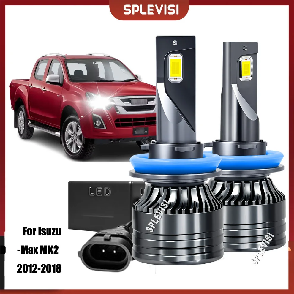 2x  Car LED Headlight Bulbs Low Dipped Beam Xenon White For Isuzu D-Max MK2 2012 2013 2014 2015 2016 2017 2018