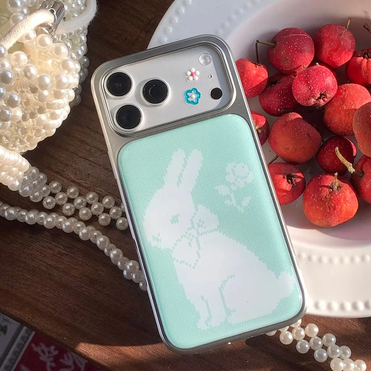 Sweet Cool Pixel White Rabbit Y2K Ins Phone Case For Samsung S23 FE S24 Plus S26 Ultra S25 Edge Anti Drop Resin Casting Cover