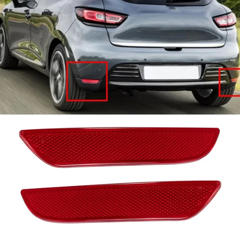 For Renault Clio MK4 Rear Tail Bumper Reflector Light Brake Stop Turn Signal Reflective Strips Left Right 265659650R 265605789R