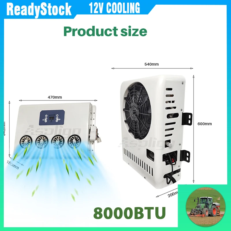 

Aspligo New 12V Parking Air Conditioning 24V Electric Car Split Air Conditioner 8000BTU For RV Truck Tractor Camper Motorhome