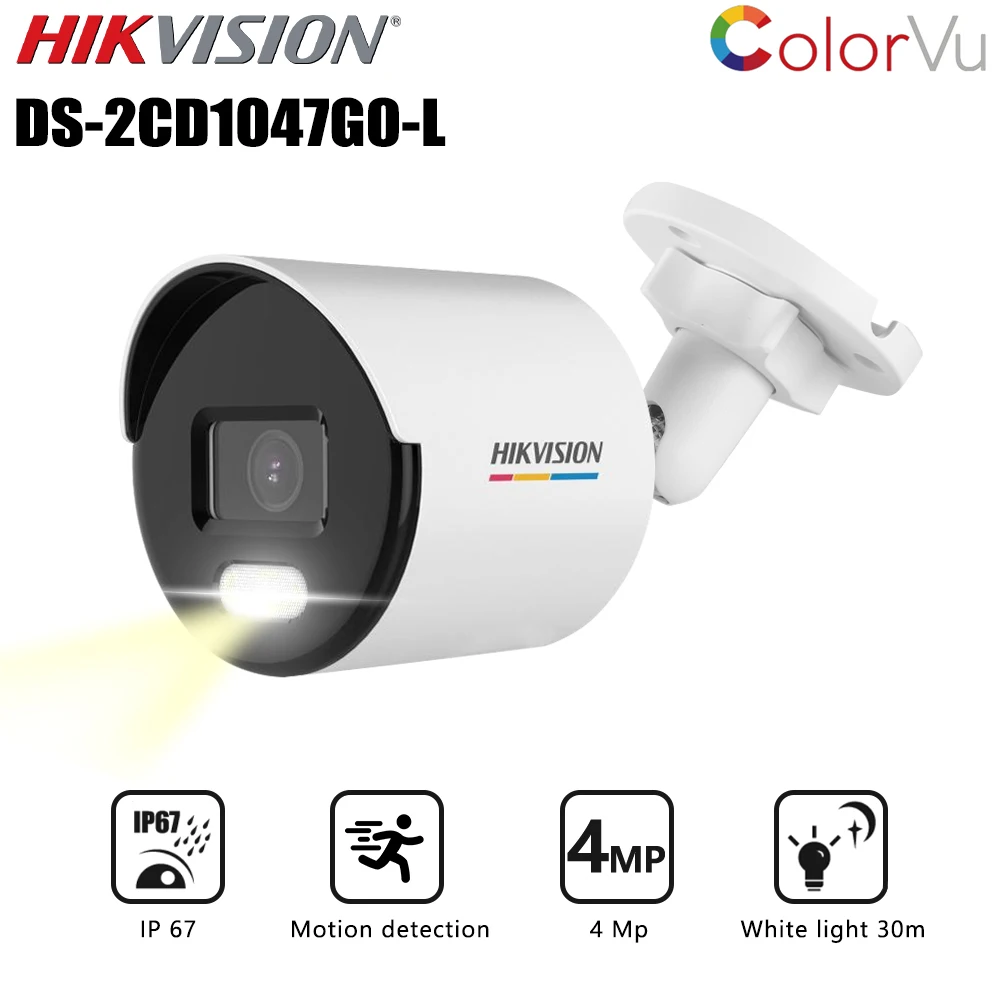 

Hikvision ColorVu DS-2CD1047G0-L POE IP Camera 4MP Support IP67 Mention and Human and Vehicle Detection Surveillance camera