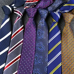 New Skinny 6CM Mens Necktie Slim Narrow Ties For Man Plaids Striped Paisley Jacquard Cravat Business Party Corbatas Neck Tie