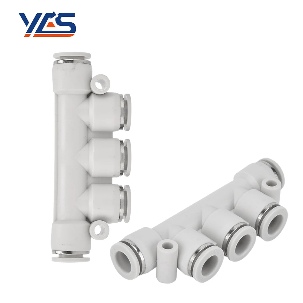 High Quality White Pneumatic Connector PK Hose Push-in 5port Equal Diameter Fast Tracheal Connector pneumatic pus PK-4 PK-6 PK-8