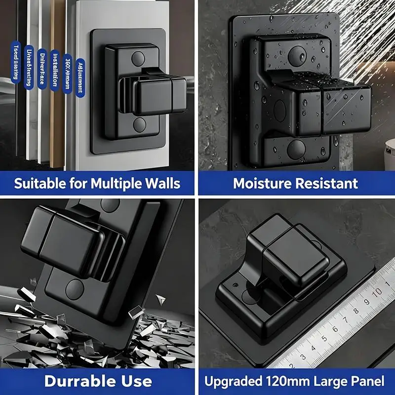 Shower Head Holder 1Pcs Self Adhesive No Drill Waterproof Adjustable Wall Mount Bracket for Guest Bathroom Shower
