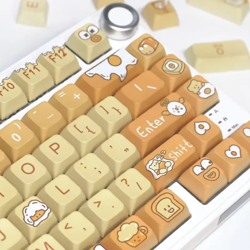 Poached egg cute personality theme keycap PBT five-sided hot sublimation XDA high mechanical keyboard universal