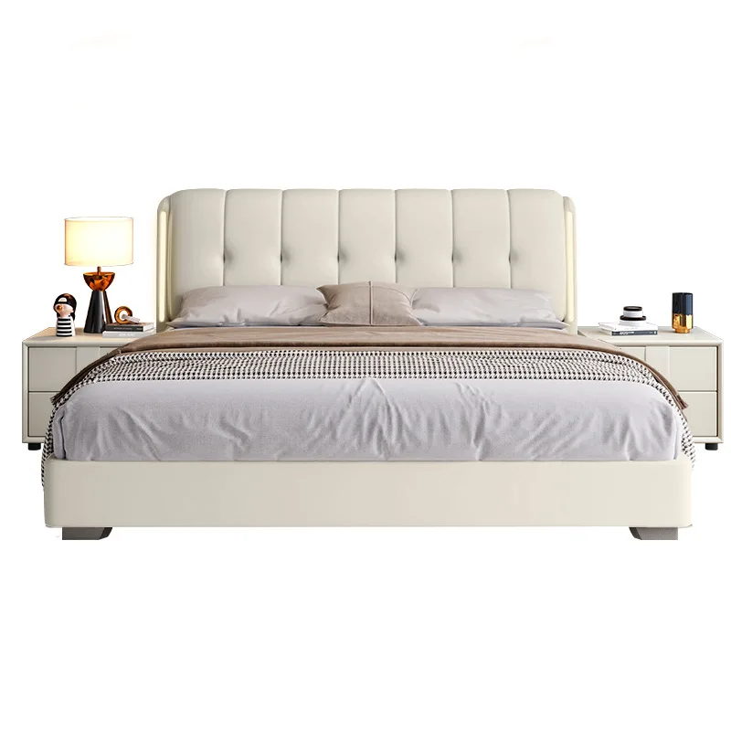 

Versatile, leather bed, modern, minimalist, double, smart