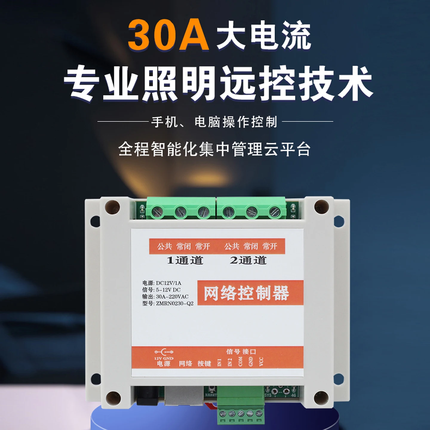 APP remote control intelligent control switch module lighting system 2 channel high power 30A network relay