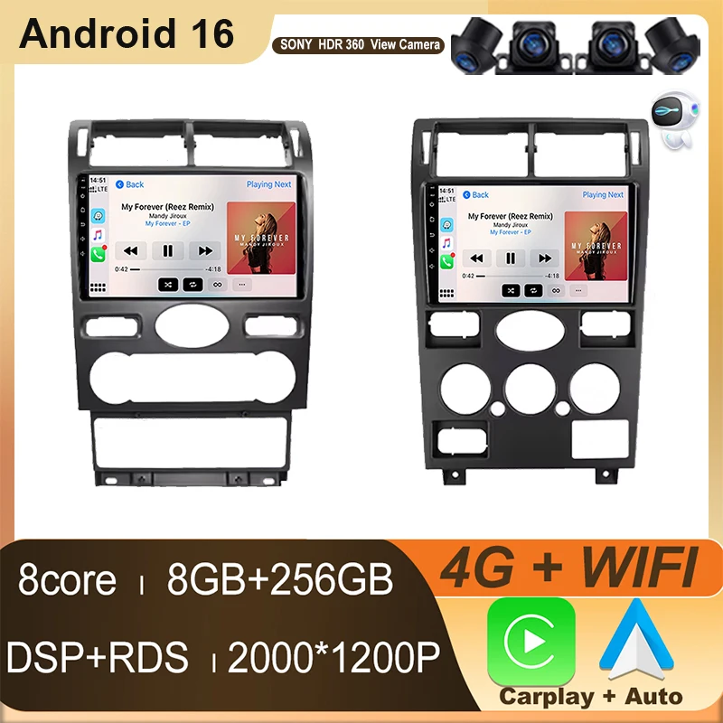 Android Auto For Ford Mondeo Mk 3 2000 2001 2002 2003 2004 2005 -2007 Carplay Car Radio Multimedia GPS Navigation Screen 4G WIFI