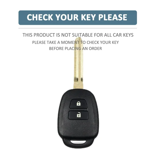 Imagen 2 del producto Funda de silicona para llave de coche, funda protectora de piel remota con 2 botones para Toyota Yaris Corolla Highlander Crown, accesorios para llavero