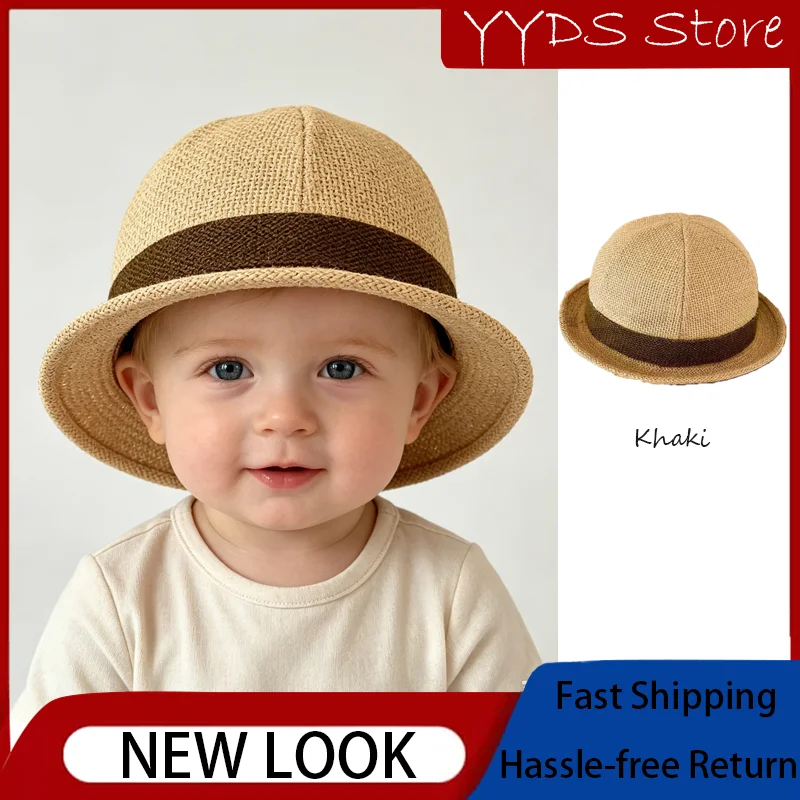 Boys Japanese‑Style Linen Top Hat Spring Summer Cool Round Crown Gentleman Hat Breathable Casual Outdoor Kids Party Cap