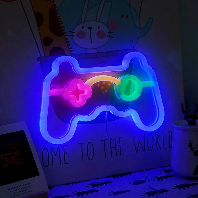 Gamer Neon Sign Lights,Gamer Controller Neon Lamp for E-sport Room, USB Or Battery Powered Table Lamp, Gaming LED for Home Decor