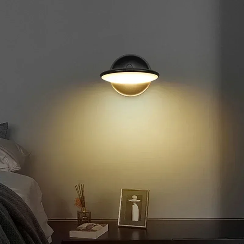 Wall Lamp Modern Nordic Simple Bedside Lamps for Room Decor   Reading LED Lights Outdoor Waterproof Rotated Roundess Wall Lamp