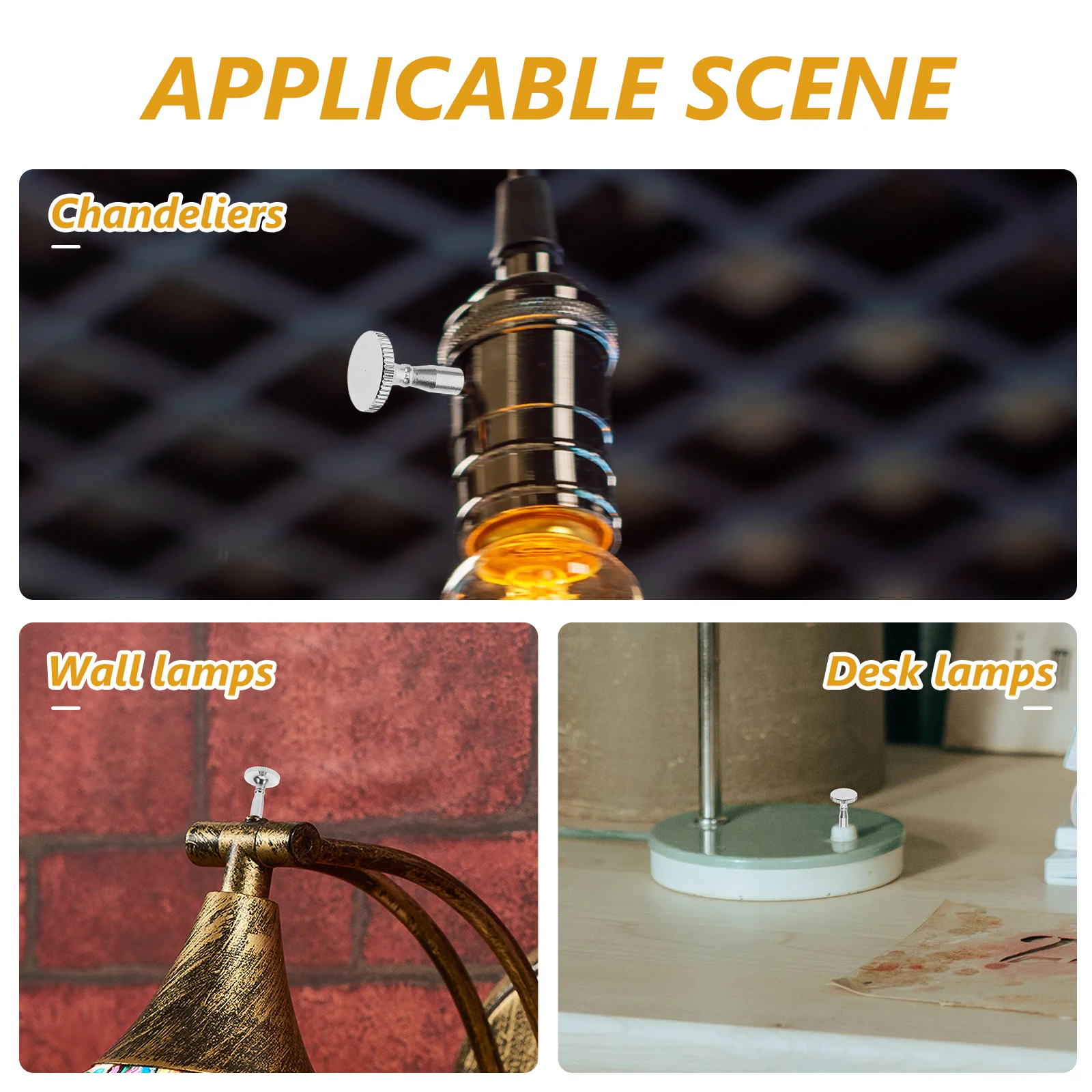 

4 Pcs Lamp Metal Knob Switch Replacement Parts Socket with Rotary Switches Copper Holder Light