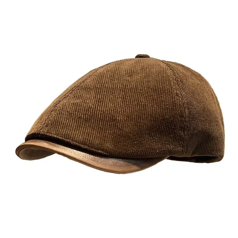 British Retro Vintage Distressed Solid Color Newsboy Cap for Women Spring Autumn Outdoor Travel Versatile Convertible Flat Hat