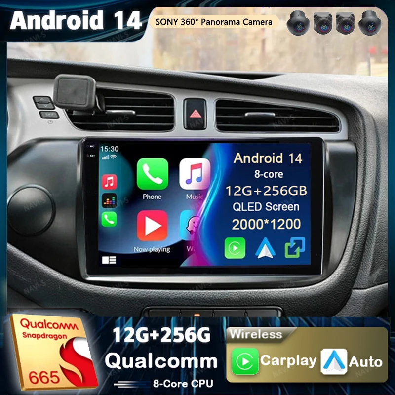 

Android 14 For Kia Ceed Cee'd 2 JD 2012-2018 2K QLED Stereo Car Radio Multimedia Video Player AI Voice CarPlay 4G GPS Head Unit