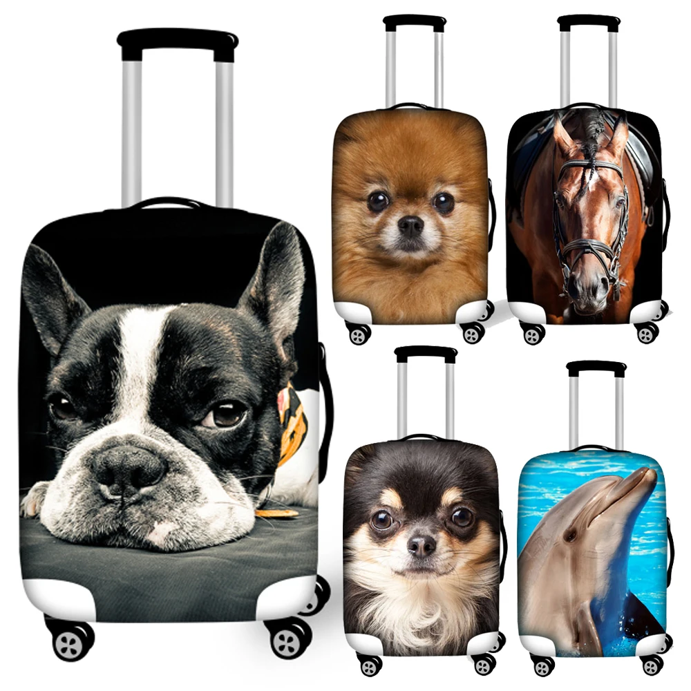 3d Animal Dog Dolphin Cat Horse Print Luggage Covers Waterproof 18-32inch Travel Suitcase Cover Trolley Case Cover