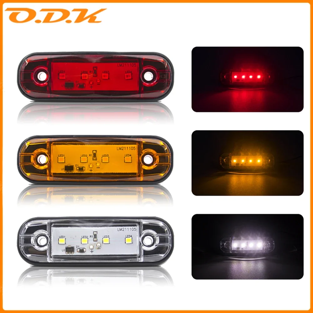 

10pcs 12V 24V External LED Side Marker Warning Light Signal Brake Indicator Clearance Lamp Trailer Truck Lorry Bus Caravan RV