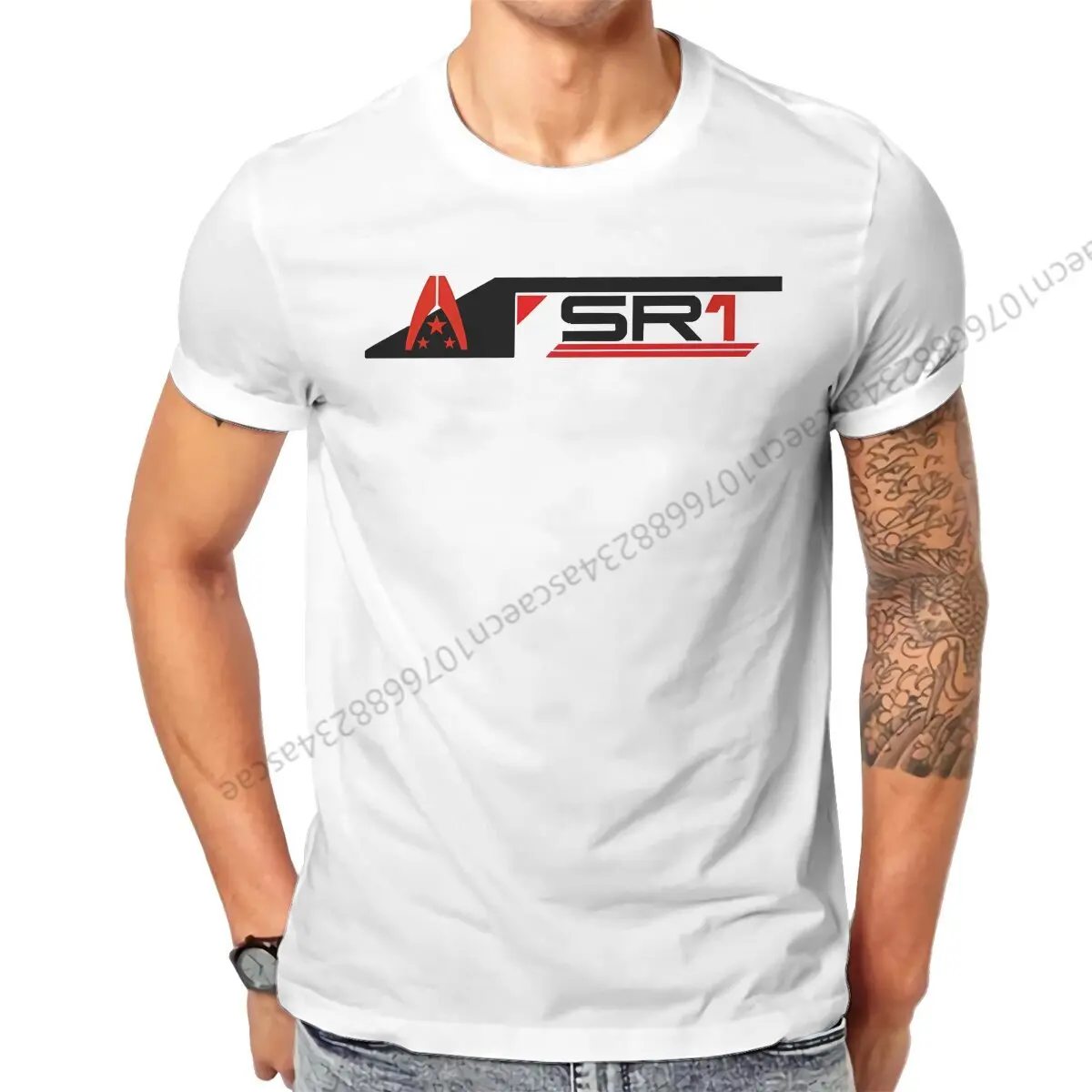 Mass Effect Sr1 Tshirt Graphic Men Tops Vintage Summer Cotton Clothes T Shirt