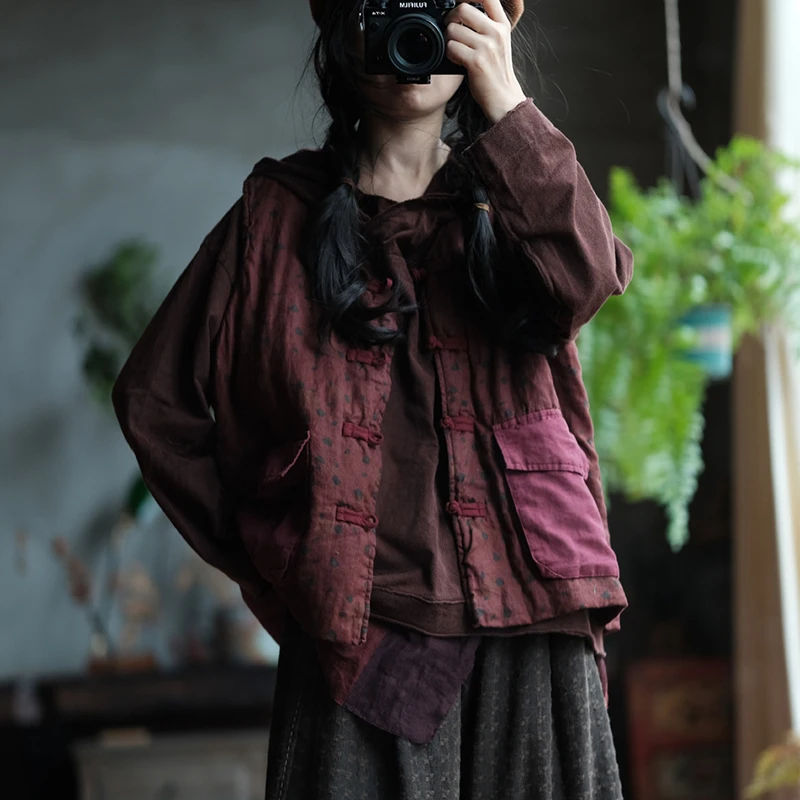 

Женский хлопковый льняной повседневный жилет, куртки, Новое поступление, осень 2025 года, винтажные женские пальто без рукавов в китайском стиле с большими карманами M1955