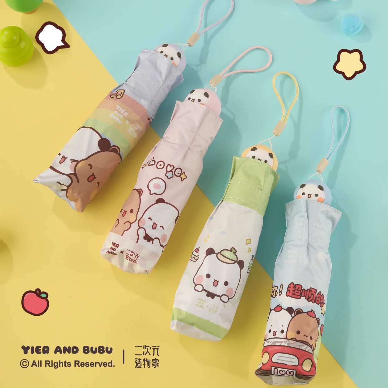 

Original Light Weight Foldable Umbrella Black Glue Uv Protection Sun Rain Dual Use Compact Five Fold Design Toy Figure Accessory