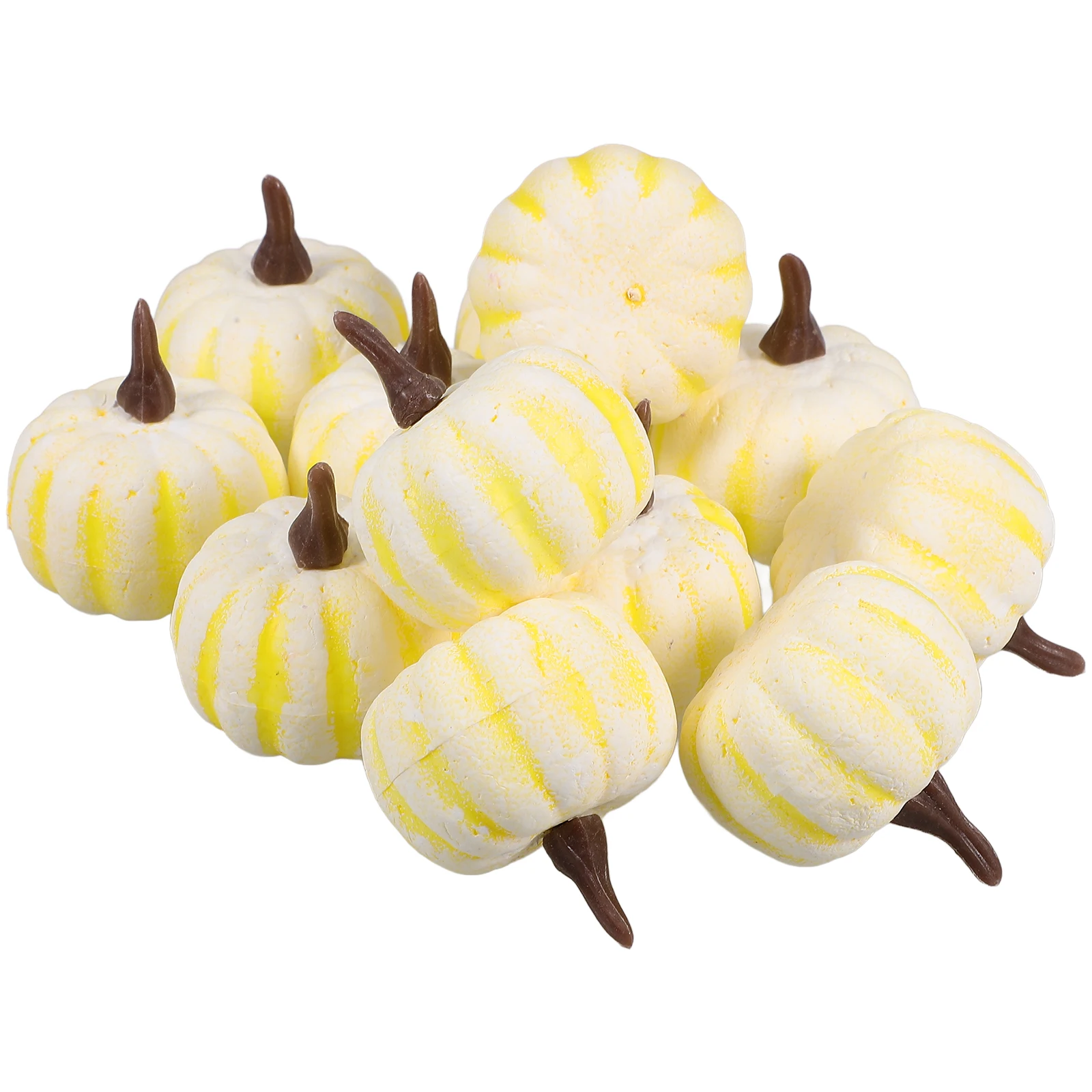 

12 Pcs White Pumpkin Wreath Decoration Thanksgiving Props Fall Festival Desktop Model Halloween Ornament Foam Artificial
