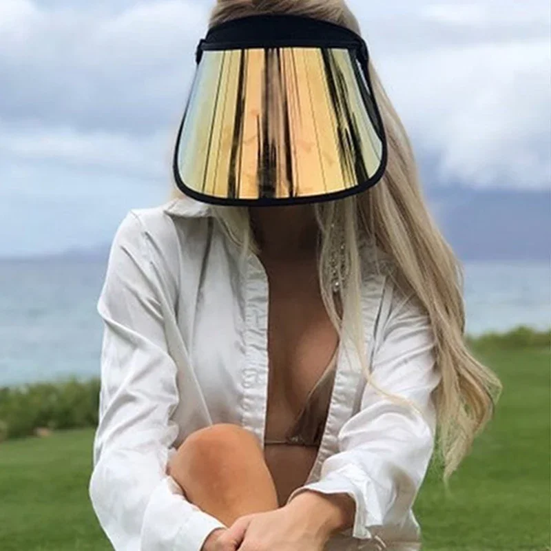 Gold Summer Golf Cap for Ladies Men Beauty Sun Hat UV Protect Hot Selling Luxury Pack Empty Top Breath Cooling Beach Visors