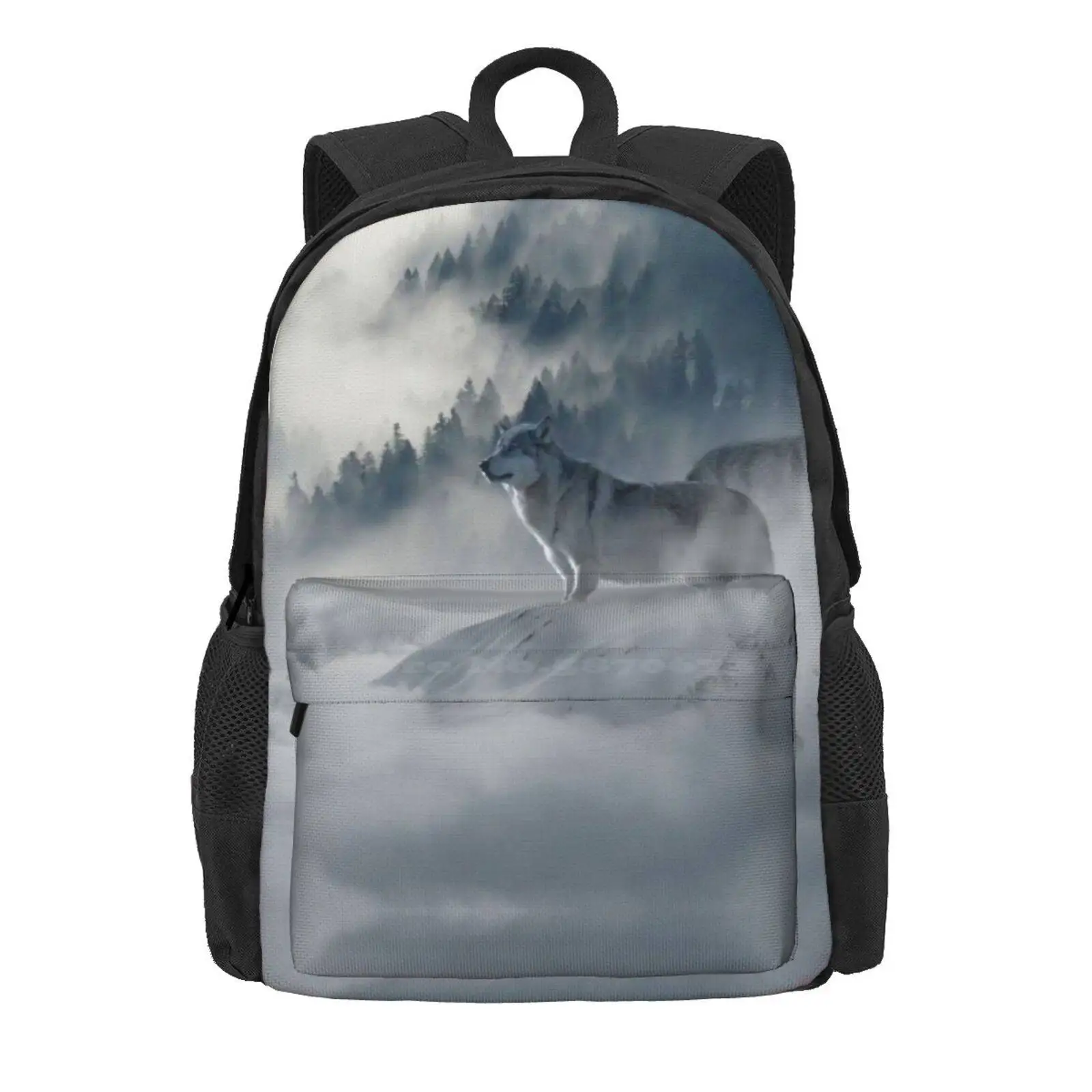 Wolf Pack Hot Sale Schoolbag Backpack Fashion Bags Wolf Pack Forest Cloudy Snowy Wolf Territory I Love Wolves Phone Wallet For