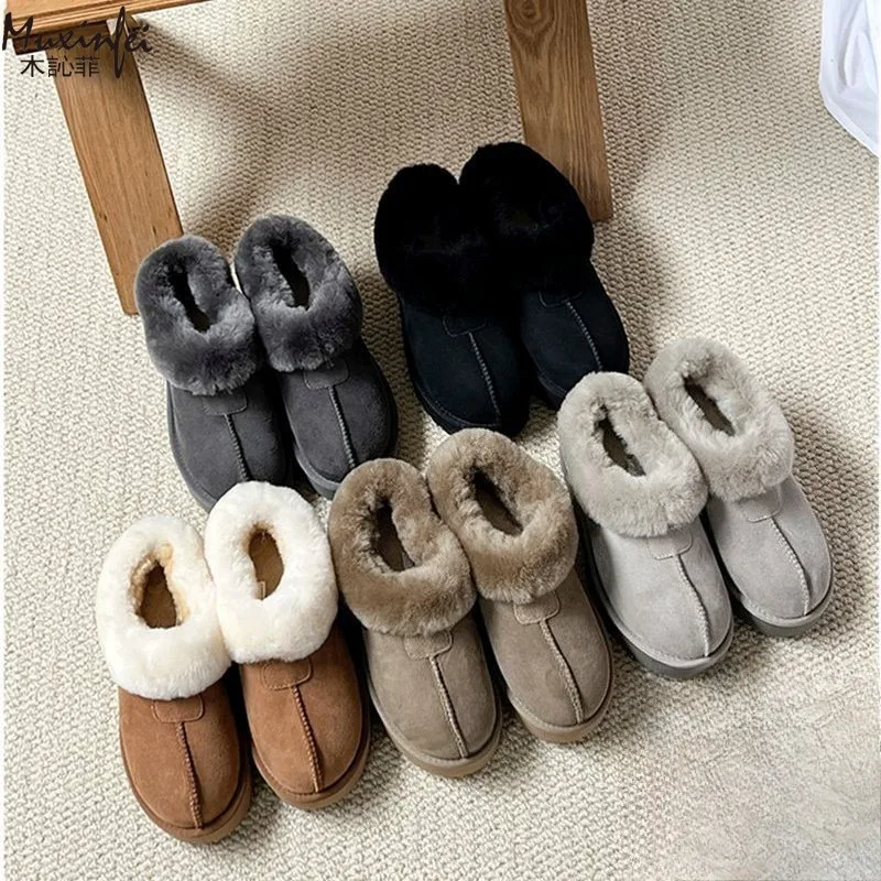 

Winter Women's Boots Sheep Fur Integrated Thick Soled Outdoor Warm Snow Boots for Women 2025 New Winter Snow Cotton Shoes