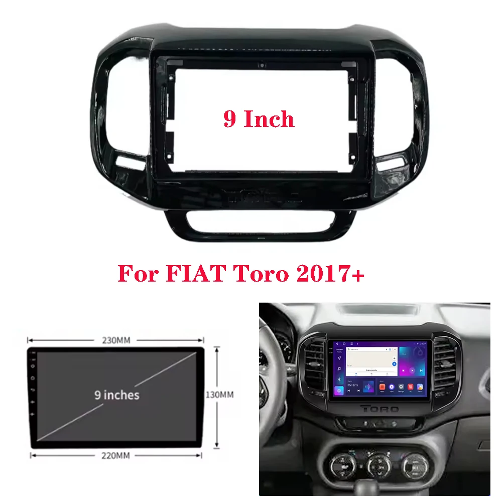 

2 Din 9-дюймовый автомобильный радиоприемник для установки DVD GPS Mp5 ABS PC Пластиковая рамка для фасций для FIAT Toro 2017+ Комплект приборной панели