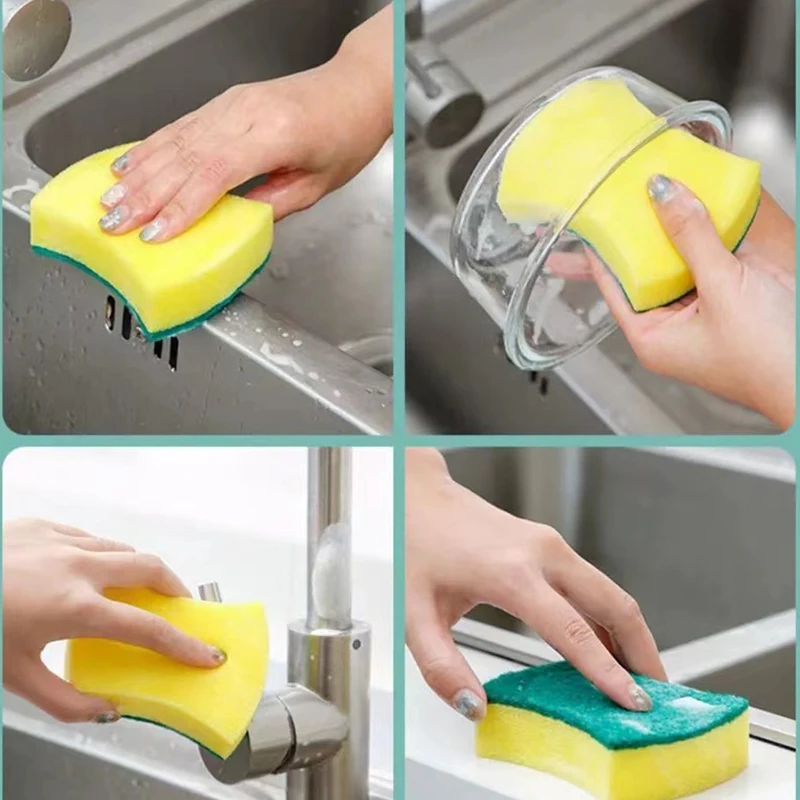 10Pcs Cleaning Cloth Spongs Household Scouring Bowl Kitchen Dish Cloth Auto Sponge Wipe Cleaning Towels Accessories