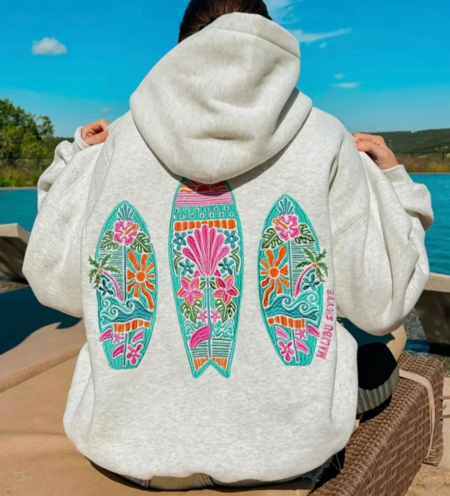 

Pop American Retro Trend New Simple Floral Letter Print Pattern Pullover Hoodies Casual Sweatshirt Loose Comfortable Sportswear