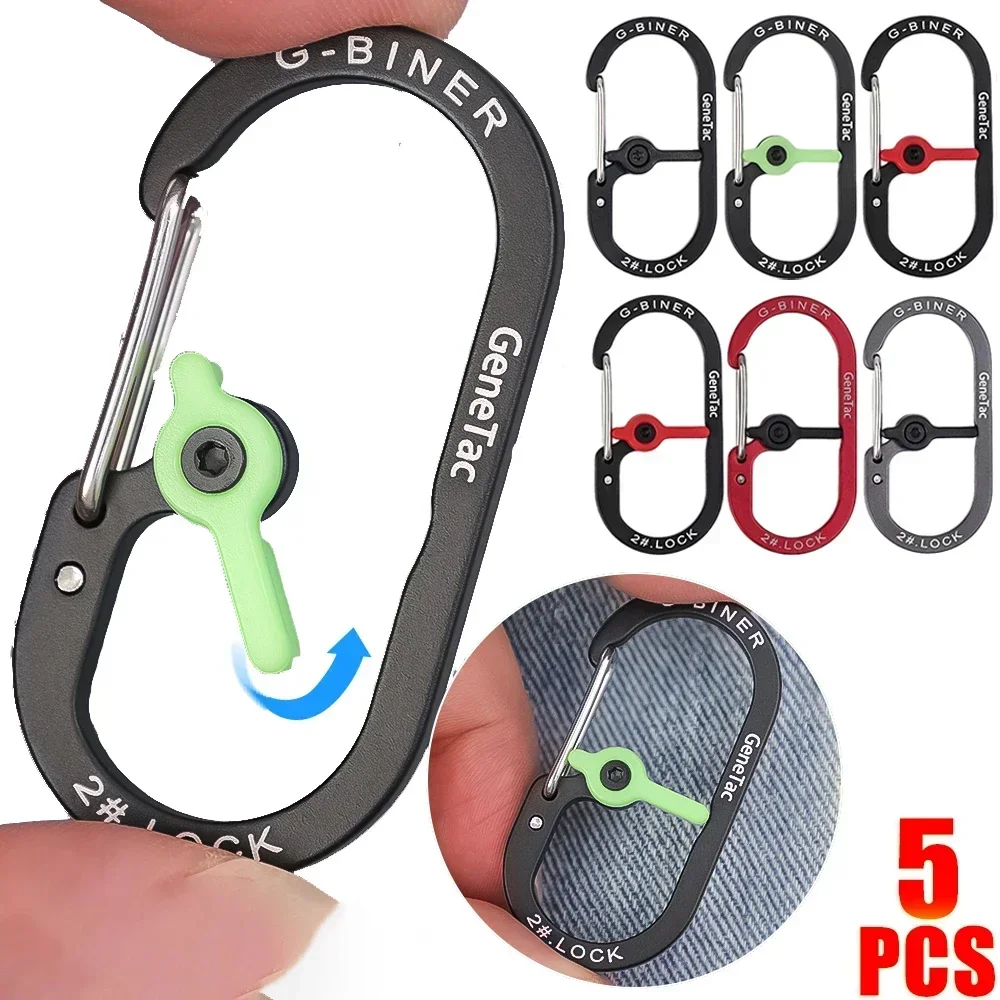 Aluminum Alloy Mountaineering Buckle Bump Ribbon Lock Spring Wire Buckle DIY Backpack Safety Quick Hook Outdoor Safety Locks