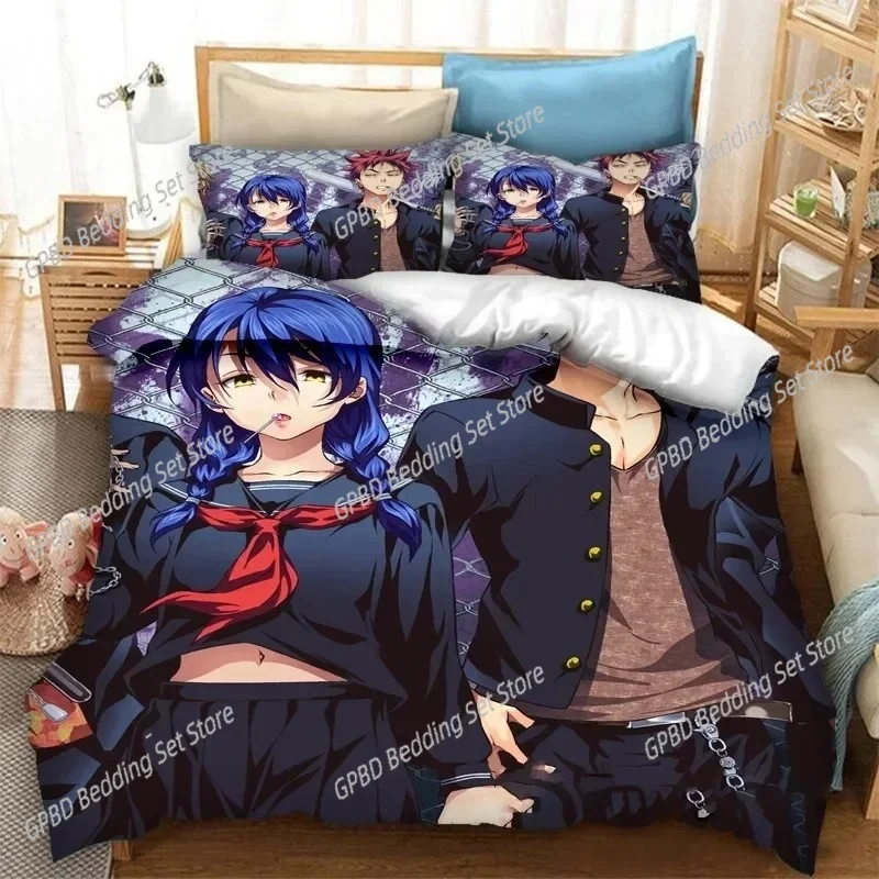 

Anime Food Wars Shokugeki no Soma Comfortable Duvet Quilt Cover Pillowcase Bedding Set Children Bedroom Decoration Home Textile