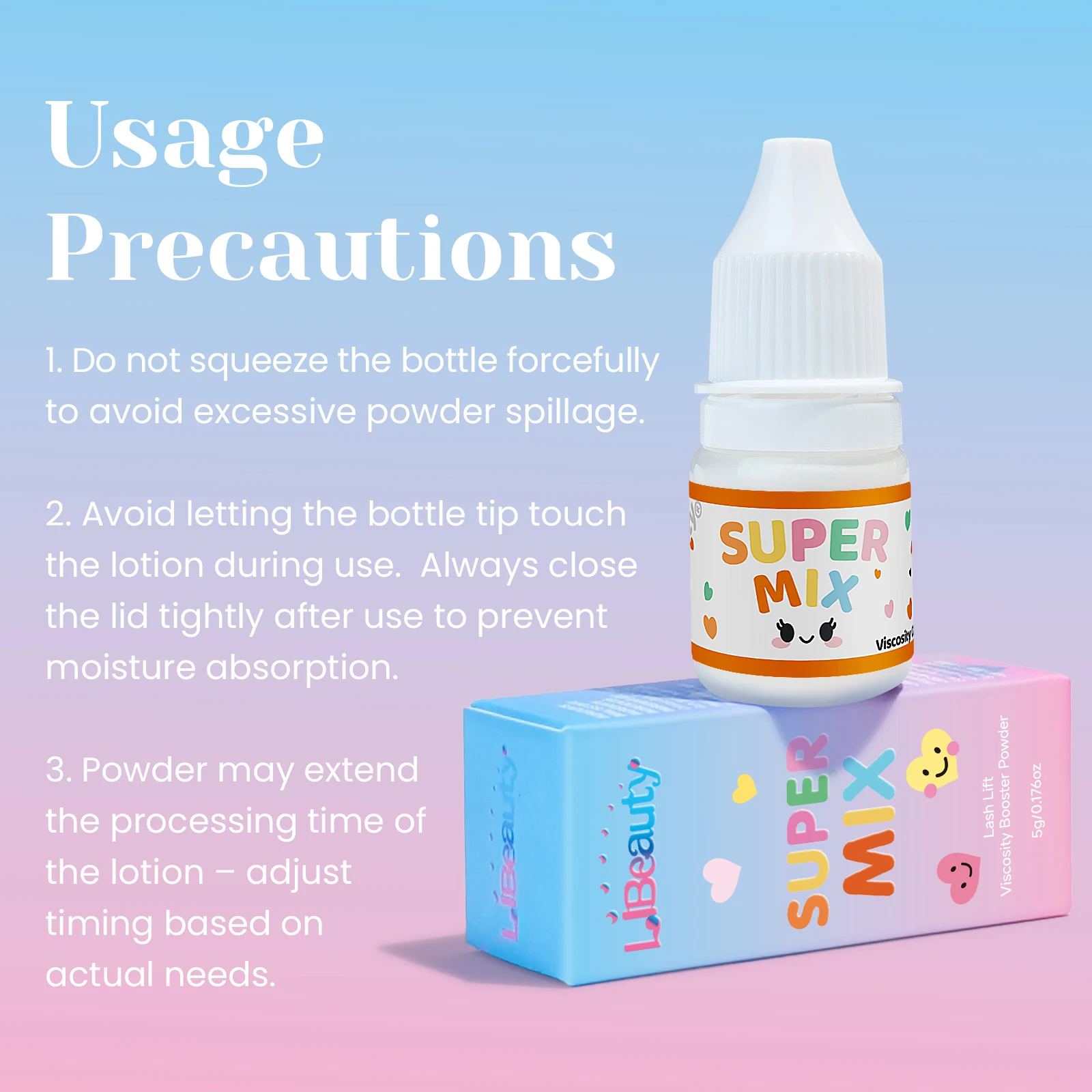 Libeauty, 5g, polvo para levantar pestañas, loción permanente para pestañas, agente mezclado con loción adhesiva para levantar pestañas y suave para uso doméstico