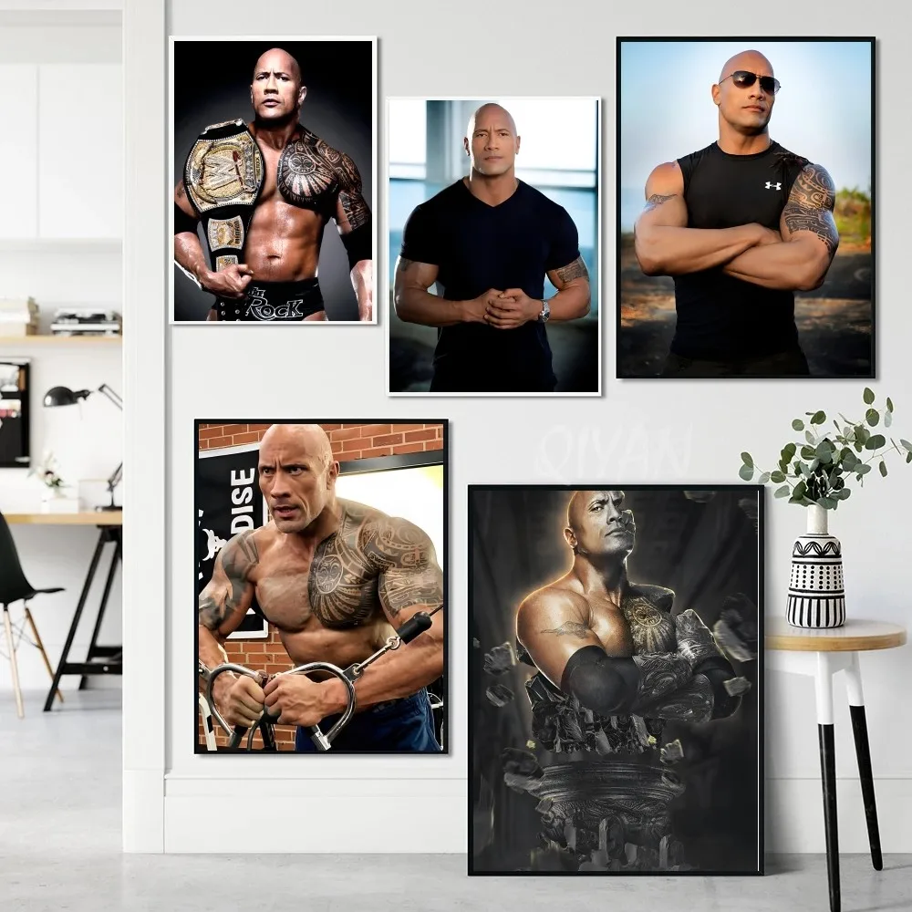 D-Dwayne Johnson The Rock Poster Paper Print Home Living Room Bedroom Entrance Bar Cafe Art Painting Decoration