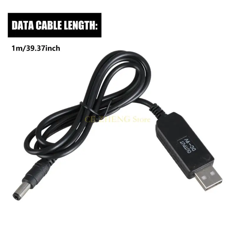 E56B USB 수컷에서 DC5.5x2.1mm 9V 전원 공급 장치 케이블 전압 USB 팬을위한 컨버터 및 스텝 업 모듈이있는 조명을위한 스텝 업.