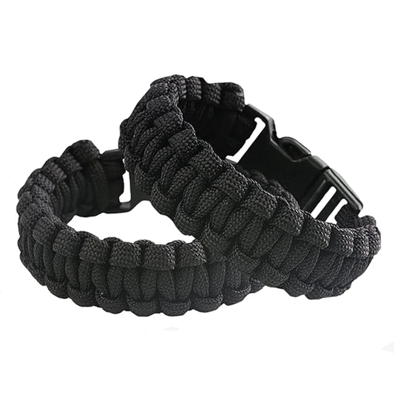 

Paracord Wristband for Outdoor Sport Tactical Survival Parachute Bracelet, Essential for Hiking Travelling Camping Gear Pack of