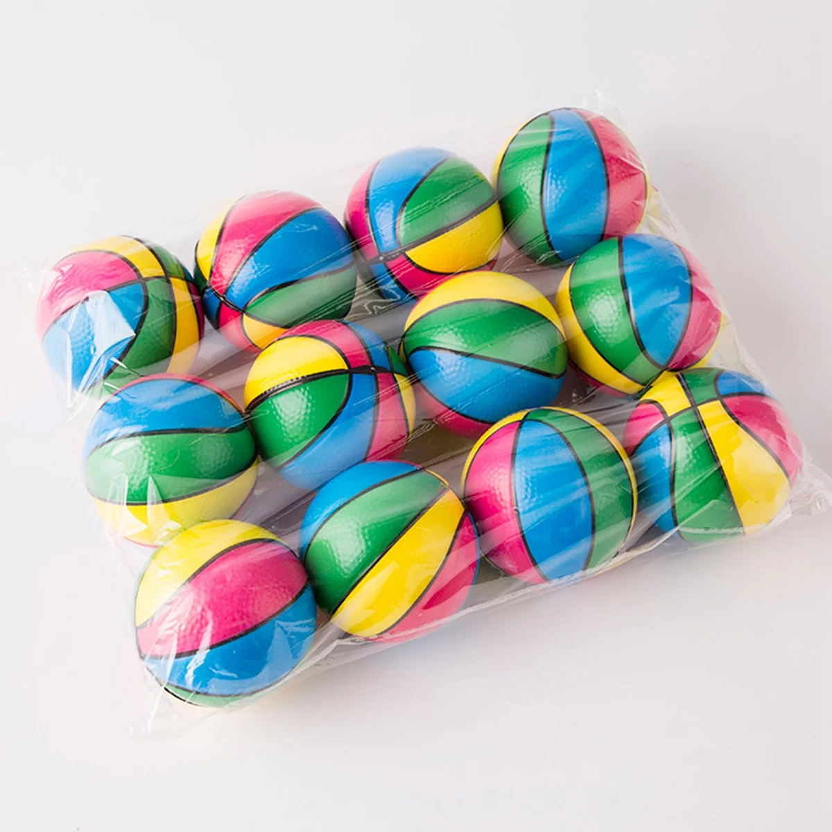 12Pcs Colorful Hand Basketball Exercise Soft Elastic Stress Reliever Ball Kid Small Ball Toy Adult Massage Toy