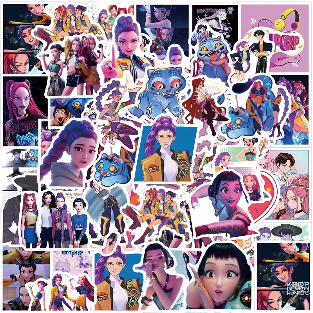 Kawaii أنيمي Kpop شيطان هنتر ملصقات الكرتون ختم الشارات مقاوم للماء DIY بها بنفسك سكرابوكينغ القرطاسية لطيف ملصق الهدايا #4