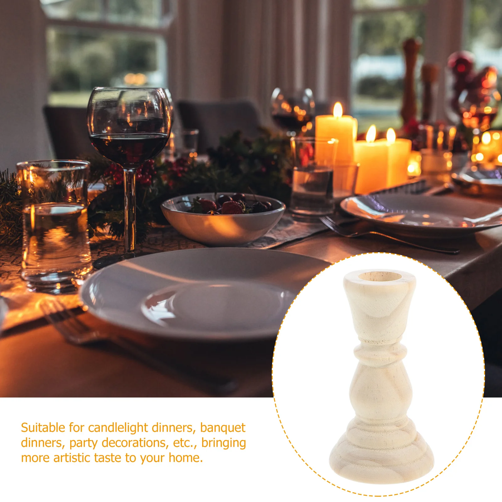 

Wooden Holder Natural Minimalist Design Rustic Tealight Stand For Home Decor Wedding Table Centerpieces