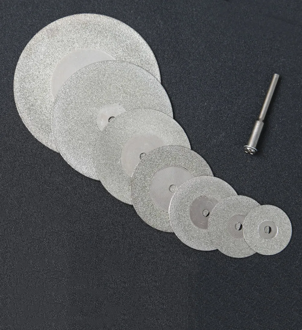 10Pcs Set 20mm-60mm Diamond Coated Flat Lap Grinding Disc Abrasive Wheel Disk for Gemstone Jewelry Glass Knife Ceramics