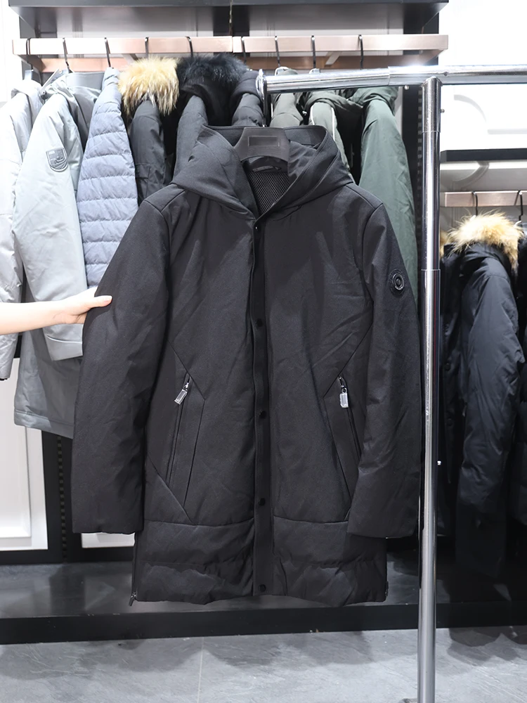 

Мужская повседневная куртка Homesi на осень-зиму, модная, с капюшоном, на пуху, простой дизайн, теплая, деловая, классический крой